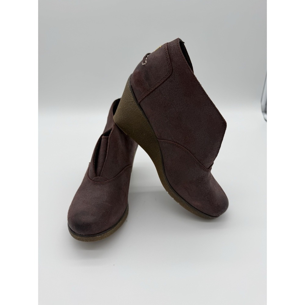 Women's‎ Sperry Brown Suede Leather-Harlow Brook Wedge Bootie Size 7
